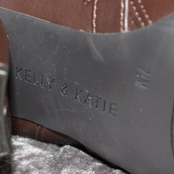 Kelly & Katie Brown Ankle Boots with Gold Side Buckle - Picture 14 of 16